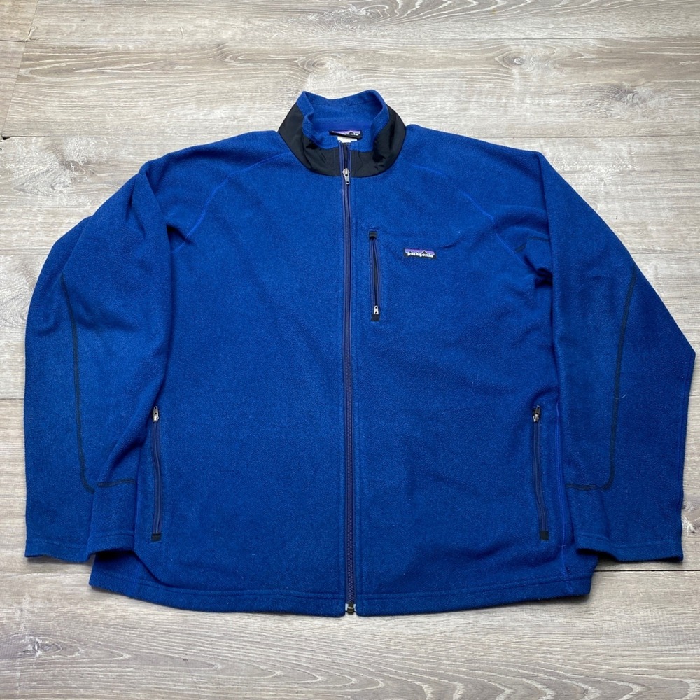 Patagonia Fleece Jacket Full Zip Mens XL Blue‎ Polyester Better Sweater Style